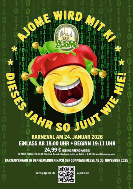 Session-Plakat 2026 der AJoMe Karnevalssitzung